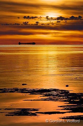 Lake Freighter At Sunset_23339.jpg - Sunset over Lake Erie photographed from Canada's south coast at Sherkston Shores, Ontario. 